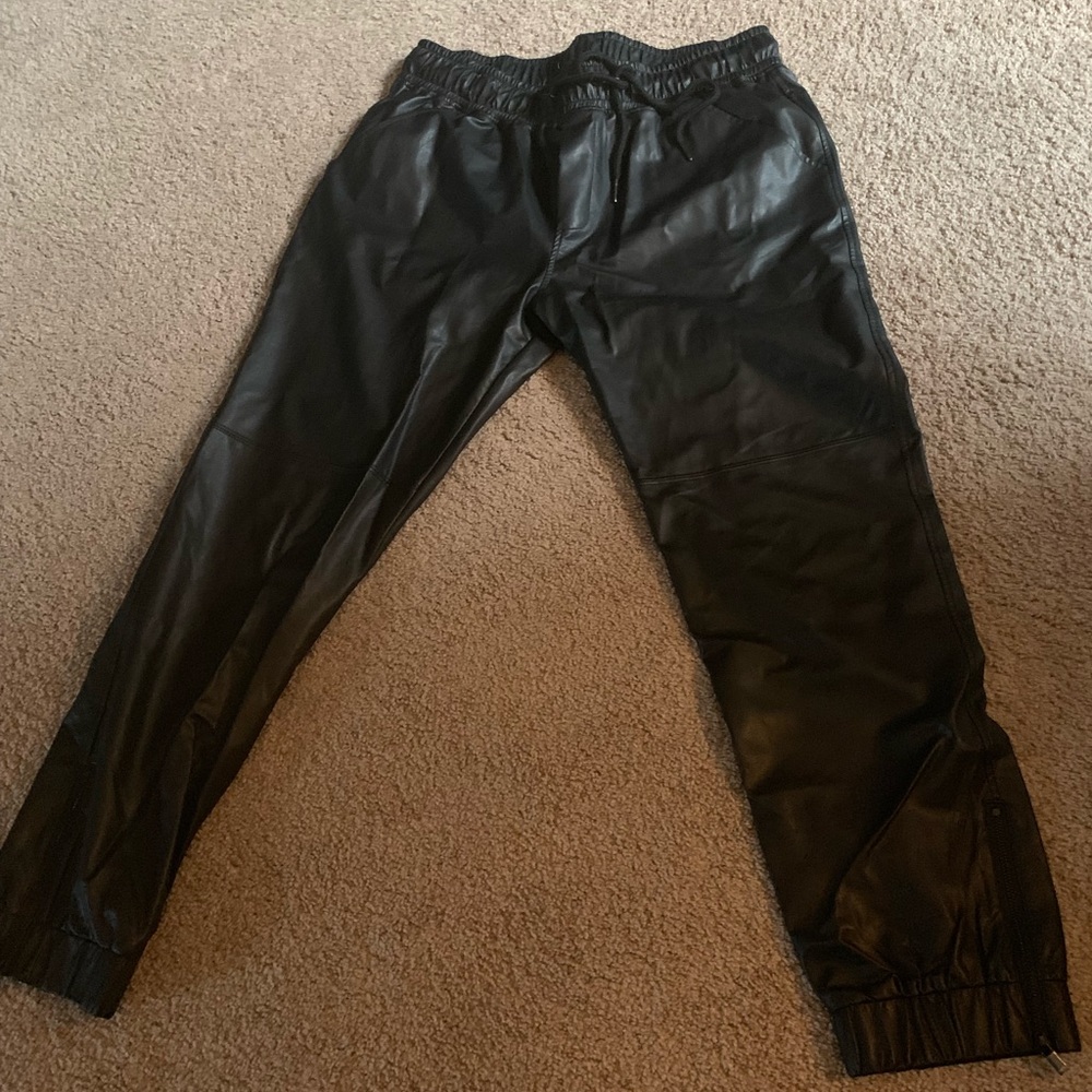 Leather joggers